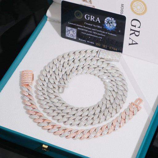 12.5mm Full-Pave Iced Cuban Chain — 925 Silver