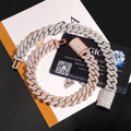 12.5mm T-Baguette Iced Cuban Chain — 925 Silver - 925 sterling silver moissanite