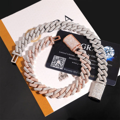 12.5mm T-Baguette Iced Cuban Chain — 925 Silver