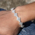 13mm Cross-Stack Iced Cuban Chain — 925 Silver - 925 sterling silver moissanite