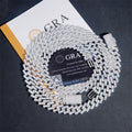 13mm Single Row Iced Cuban Chain — 925 Silver - 925 sterling silver moissanite